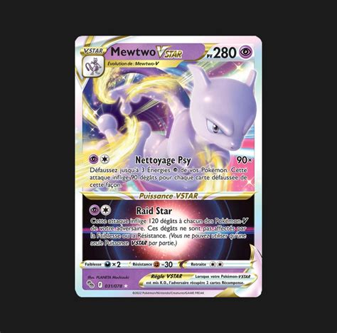 Mewtwo VSTAR 031 078 Pokémon GO Cartes Pokémon