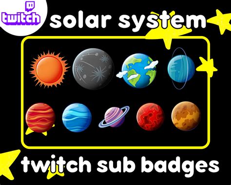 Solar System Sub Badges Twitch Planet Sub Badges Planets Sub Badges