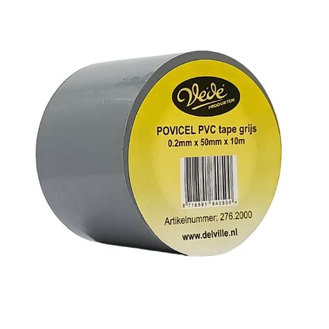 VÉDÉ POVICEL PVC tape grijs 5cm x 0 2mm x 10mtr Delville nl