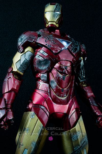 Xavier Cal Custom Battle Damage Hot Toys Iron Man Mark 6 Mms132 Xavier Cal Customs And