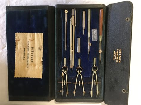 Vintage Dietzgen Drafting Set Commander Made In Etsy