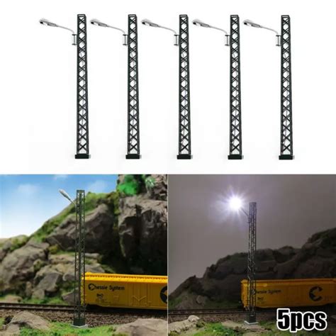 5 STÜCK GITTERMAST Modellleuchten Gauge H0 LED Layout für Schienen und