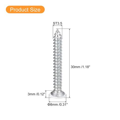 Uxcell Tornillos Blancos ST3 0 1971 181 In Tornillos Autorroscantes