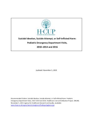 Fillable Online Hcup Us Ahrq Emergency Department Visits For Suicidal