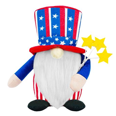 Miayilima Desktop Ornament Patriotic Th Of July Gnome Doll