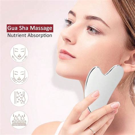 Stainless Steel Heart Shaped Gua Sha Tool Mirror Finish 304 Metal Gua