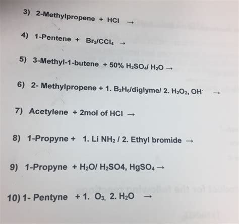 Solved 2 Methylpropene Hcl Rightarrow 1 Pentene