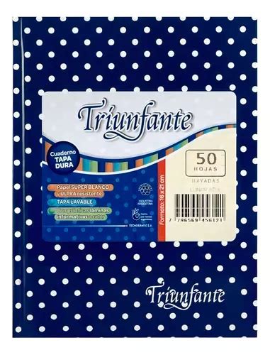 Cuaderno Triunfante Td Lunares 16x21 Cm 50 Hojas Rayado Color Azul