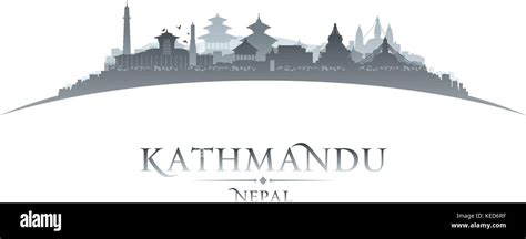 Kathmandu Nepal City Skyline Silhouette Vector Illustration Stock