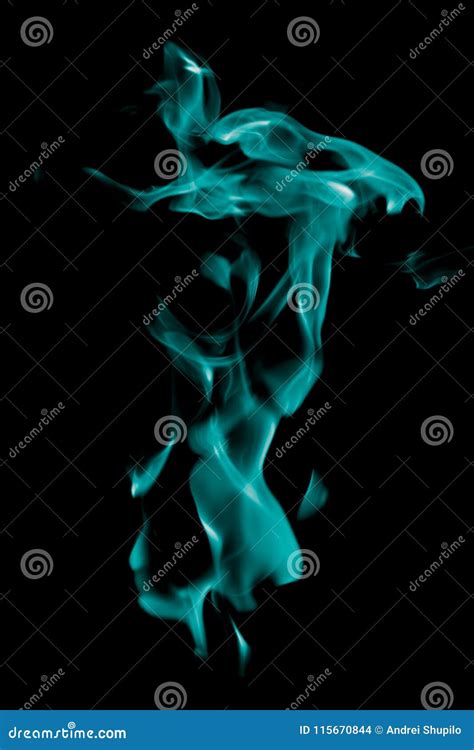 Flamme Bleue Du Feu Sur Un Fond Noir Photo Stock Image Du Danger