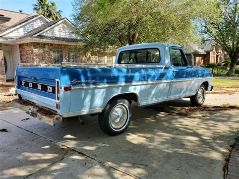 1972 Ford F100 Pickup Blue Rwd Automatic Sport Custom Very Rare Blue On