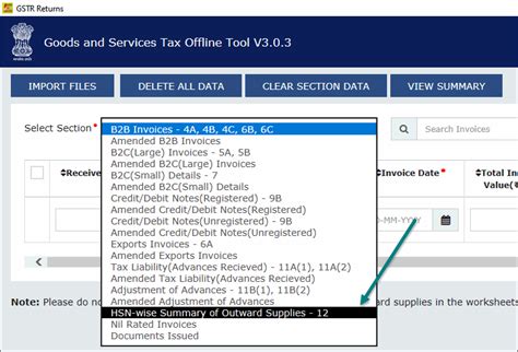 Export Gstr In Ms Excel Csv Formats Update Rate Wise Hsn Sac Summary