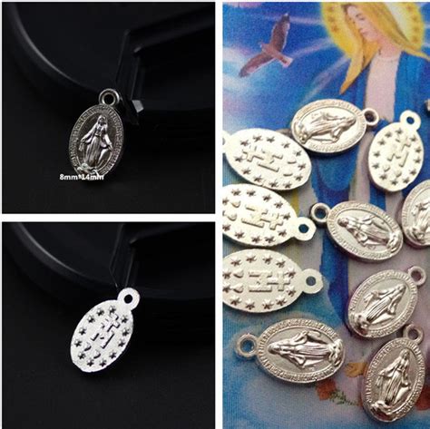 50 Pcs Catholic Miraculous Medal Charms Medals Vir Grandado