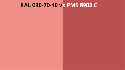 Ral 030 70 40 Vs Pms 8902 C Ral Colour Chart Uk