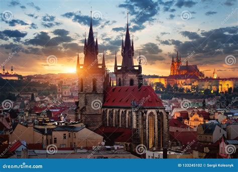 Tynsky Temple In Prague Stock Photo Image Of Stare 133245102