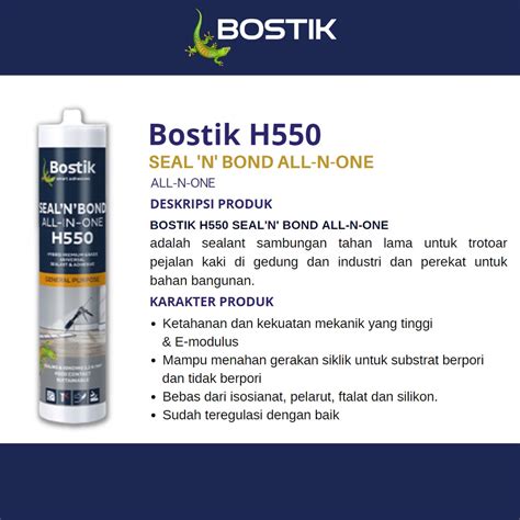 Jual Lem Sealant Dan Bonding Bostik H550 Seal N Bond All In One