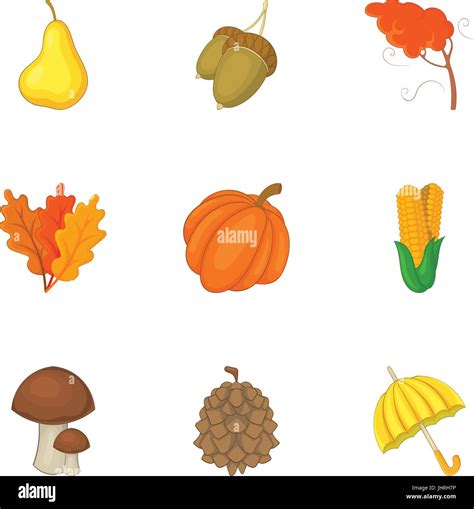 Autumn harvest icons set, cartoon style Stock Vector Image & Art - Alamy