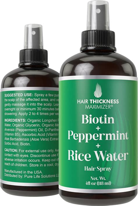 Amazon Biotin Peppermint Oil Rice Water Spray For Hair Growth