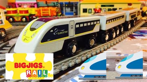 Wooden Toy Bigjigs Rail Bjt476 Eurostar E320 Train In Motion On