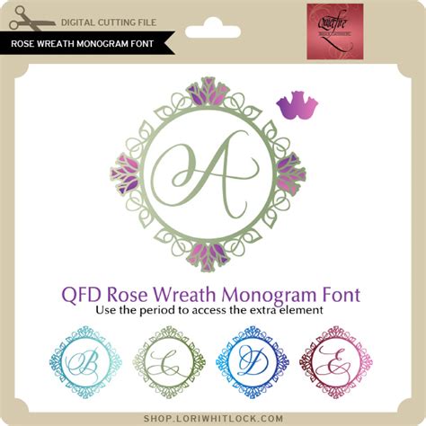 Qf Rose Wreath Monogram Font Lori Whitlock