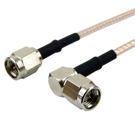 SMA Male To RA SMA Male Cable RG 316 Coax In 6 Inch With LF Solder