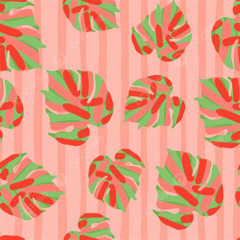 Monstera Leaves Tropical Seamless Pattern Background Wallpaper Design