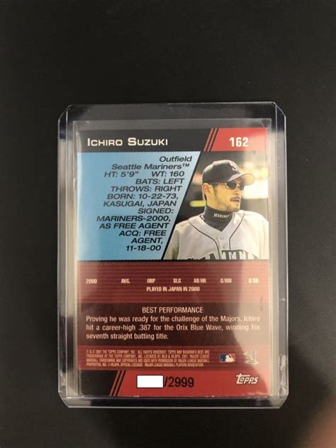 2001 Bowmans Best Ichiro Refractor Rookie 162 イチロー Bowmanリフ仕様 限定ルーキー