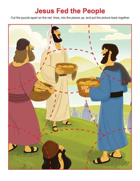 Jesus Fed The People Jigsaw Puzzle Activity Bible Activities Sunday