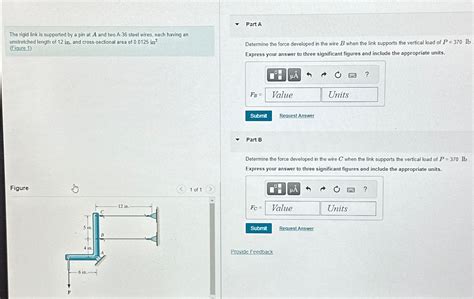 Solved Part AThe Rigid Link Is Supported By A Pin At A And Chegg