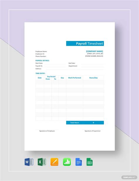 Sample Contractor Timesheet Template In Pages Word Apple Numbers