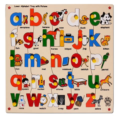 Skillofun Lower Abc Alphabet Puzzle With Picture And Knobs 8907030000043