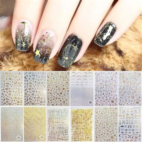 Feuilles Nail Autocollants Stickers Ongles Auto Adh Sif D Calque De