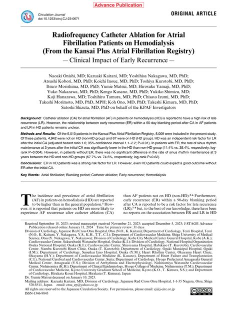 PDF Radiofrequency Catheter Ablation For Atrial Fibrillation Patients