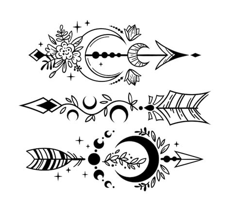 Premium Vector Boho Celestial Arrows Symbols Mystical Bohemian Style