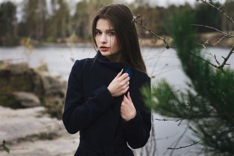 Model Brunette Long Hair Depth Of Field Jeanne Khudyakov Straight