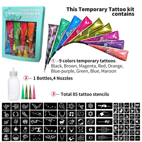 Kit De Tatuaje Temporal De Piezas Colores Con P Ginas En Total