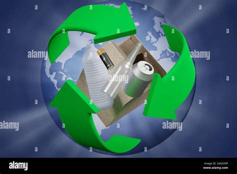 Illustration 3d Écologie Recyclage Le Symbole De Recyclage Tourne