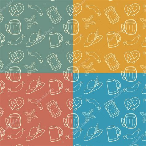 Colorful Octoberfest Seamless Background. — Free Stock Vector © mastaka #28532411