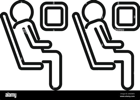 Economy Class Seat Icon Outline Vector Airline Passenger Business Seat Stock Vector Image