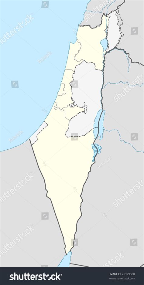 Illustration Israel Map Showing State Borders Stock Illustration ...