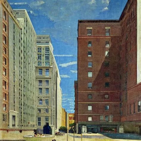 Mass General Hospital Building Norman Rockwell Stable Diffusion