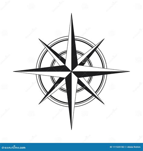 Compass Icon Isolated On White Background Stock Vector Illustration