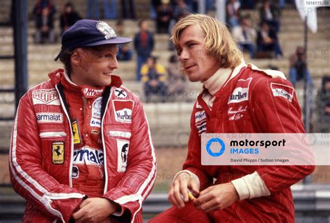 L To R Niki Lauda Aut Ferrari And James Hunt Gbr Mclaren