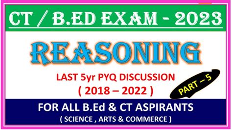 Reasoning For BEd CT II Previous Year Reasoning Questions Of BEd II