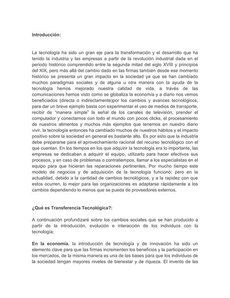 Ensayo Transferencia Tecnológica silvio Guerrer Mosqurta PDF