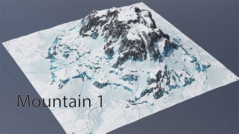 ArtStation - Glacier Terrain with 2 separate Mountains (20x20km ...