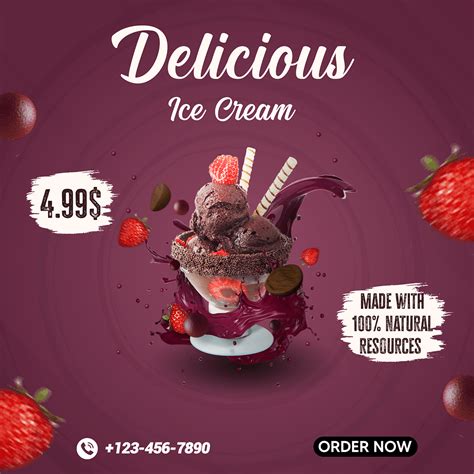 Ice Cream Social Media Post Design On Behance