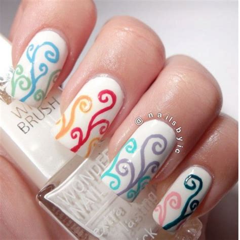 Cute And Creative Swirl Nail Art - Hative