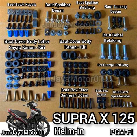 Jual Baut Lengkap Full Set Body Honda Supra X Helm In Baut