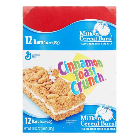 Milk N Cereal Bars Cinnamon Toast Crunch R Oz Ct Walmart